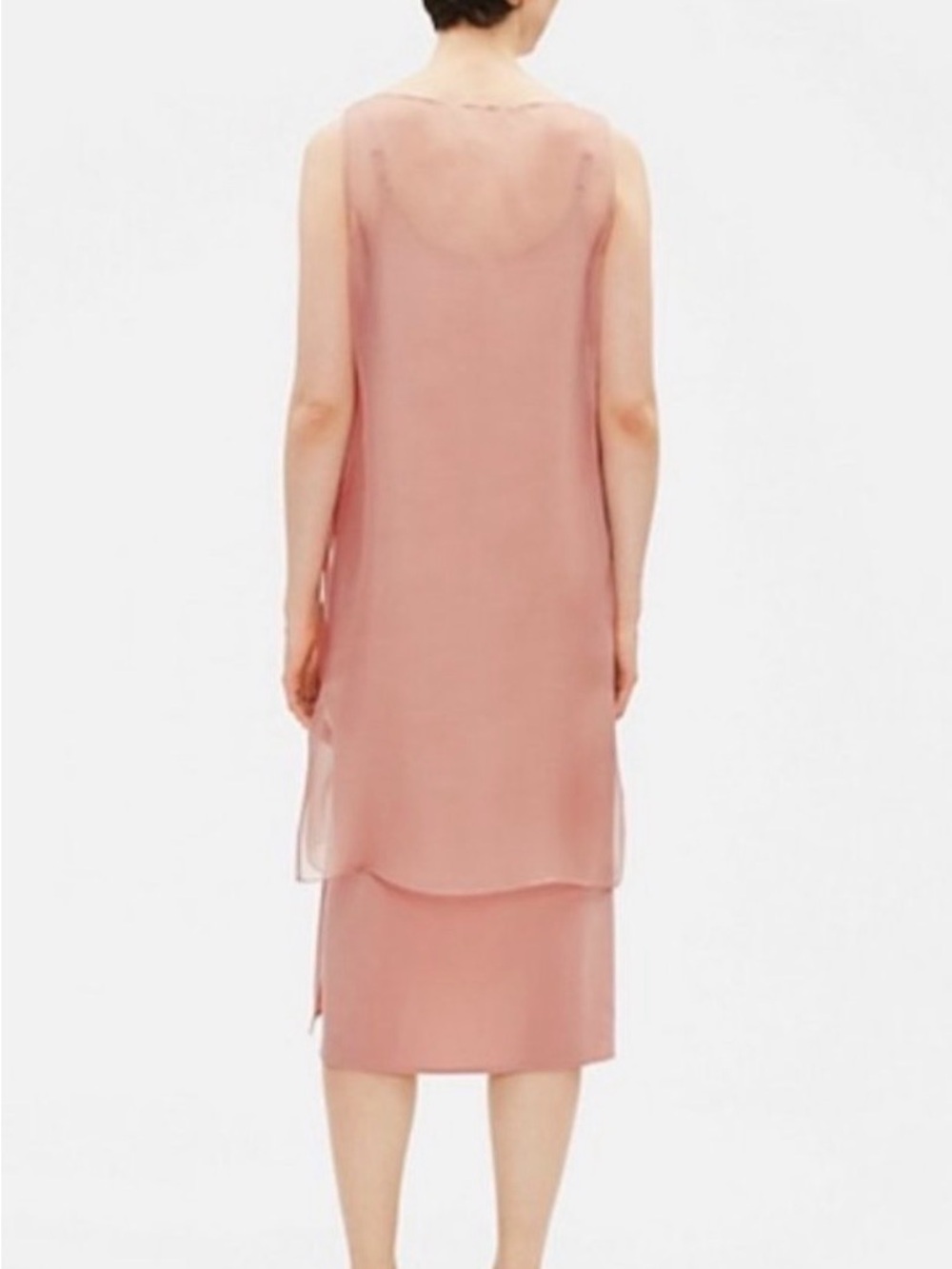 New Eileen Fisher Washed Silk Organza Layering Dress size M - Picture 3 of 11